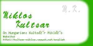 miklos kultsar business card